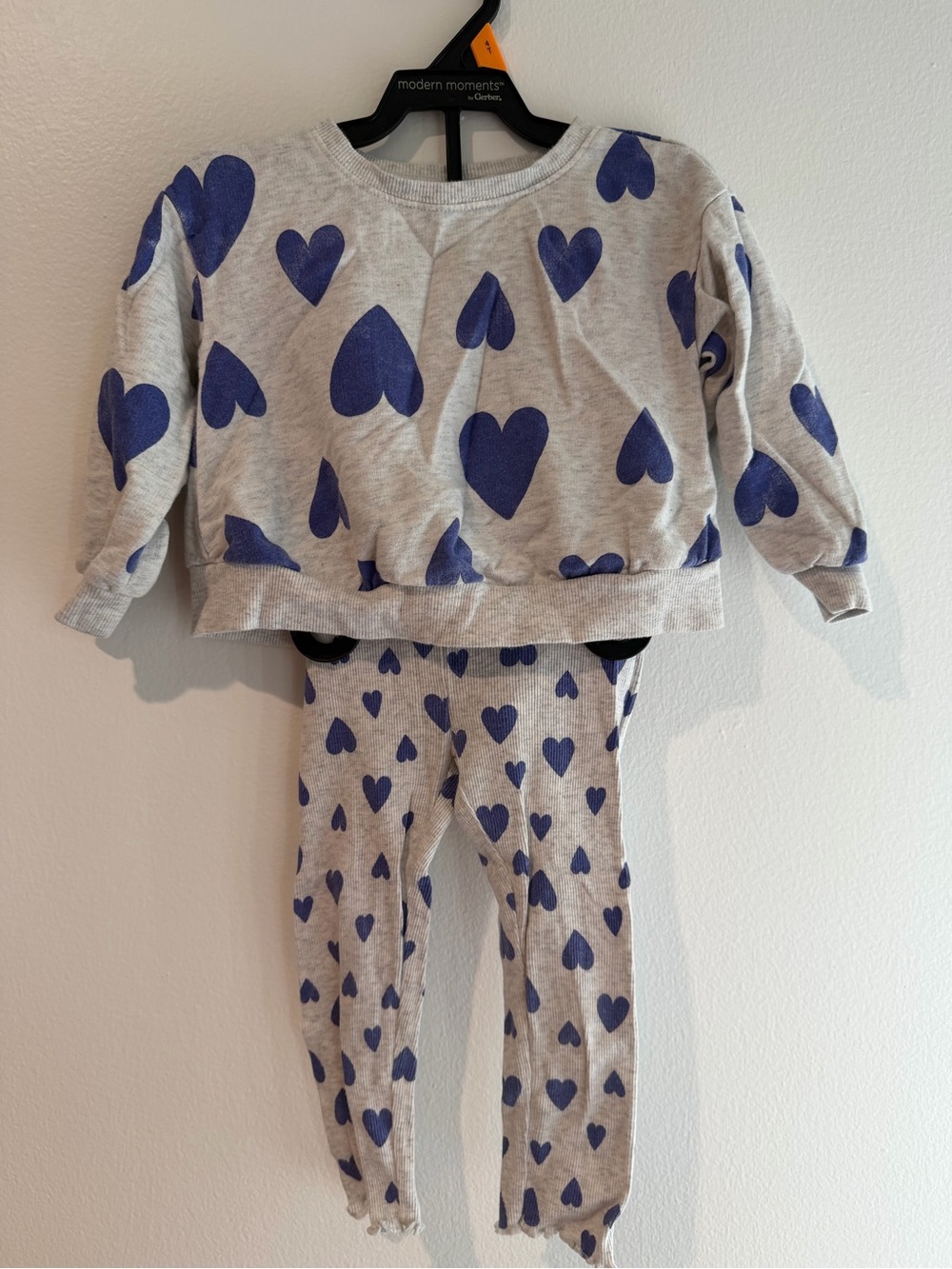 Carter's Gray and Blue Heart Pajama Set